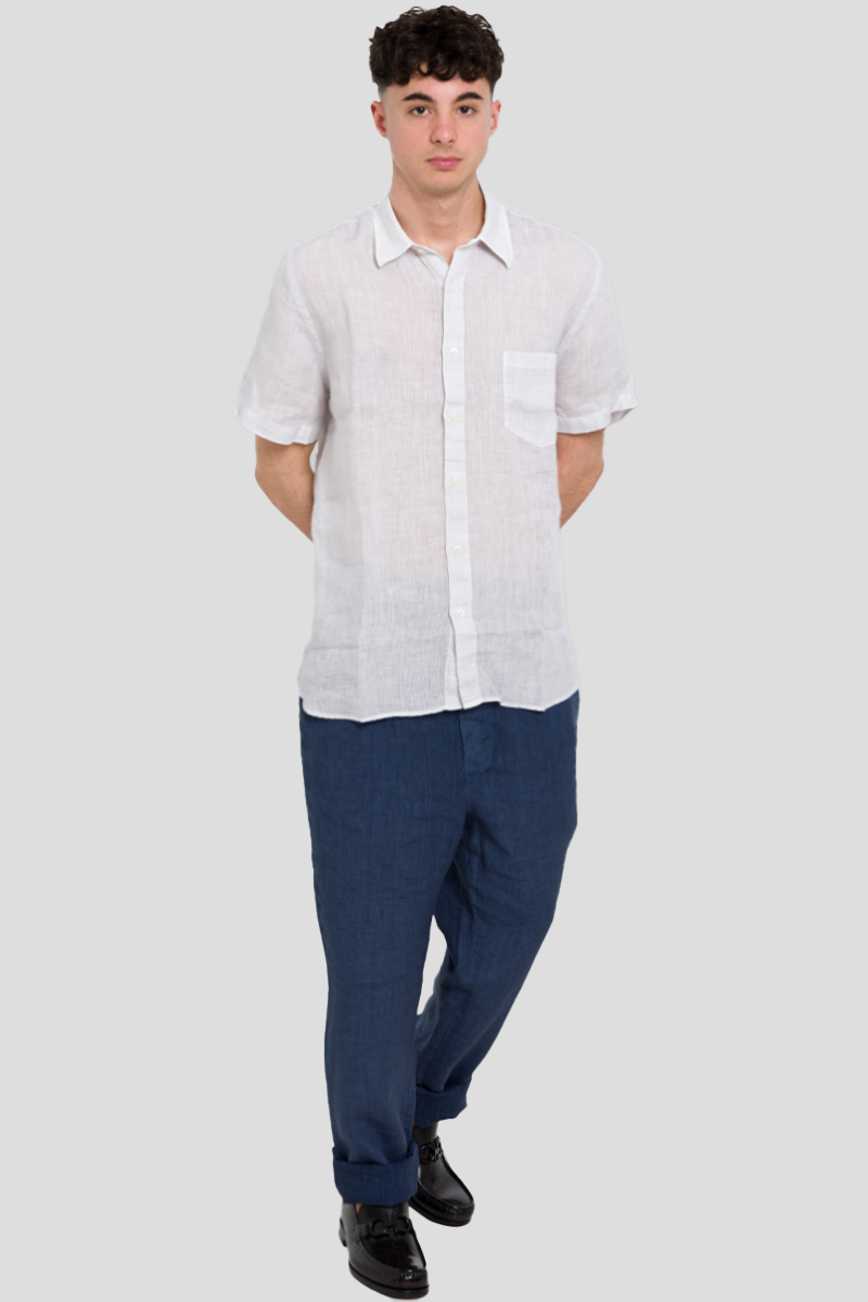 Ανδρικό Λευκό Lino Shirt Natural 120% LINO