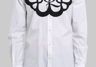 Ανδρικό-Λευκό-Logo-Long-Sleeved-Shirt-ALEXANDER-MCQUEEN
