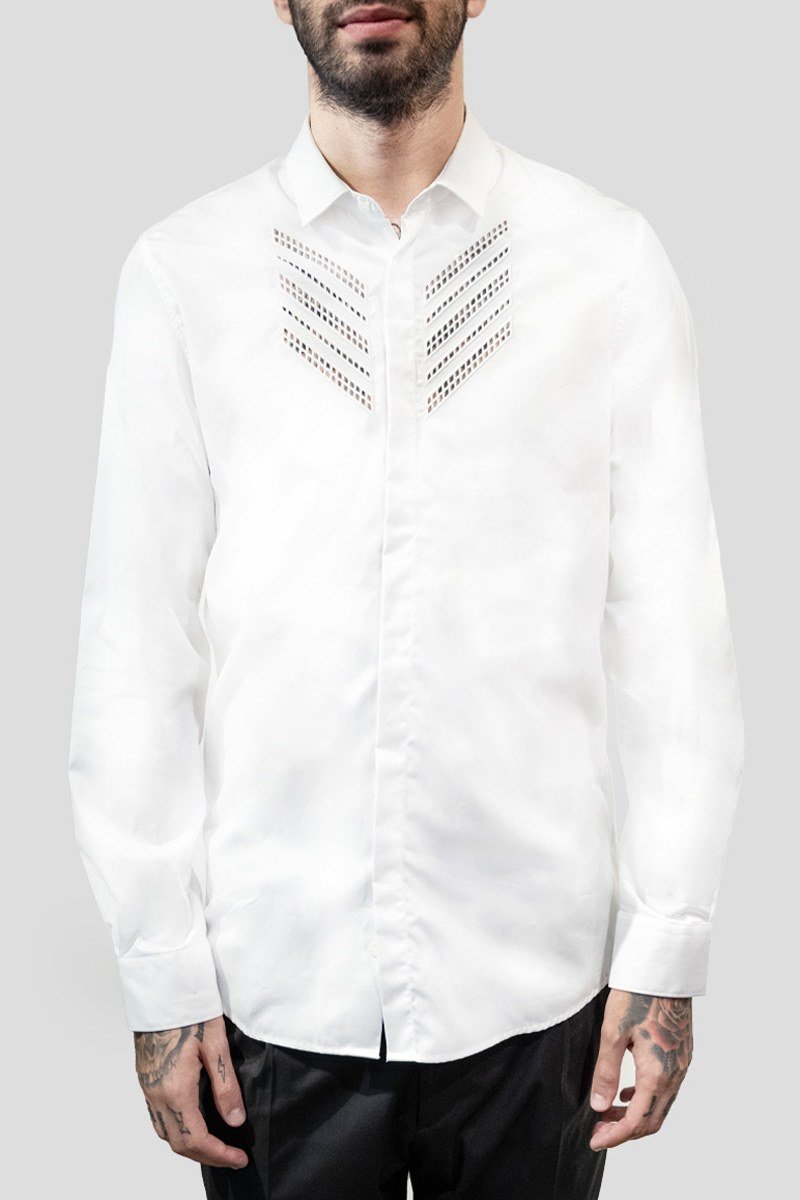 Ανδρικό Λευκό Long Sleeve Broderie NEIL BARRETT