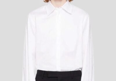 Ανδρικό-Λευκό-Mens-White-Ms-Jacquard-Poplin-Button-Up-Shirt-MARINE-SERRE