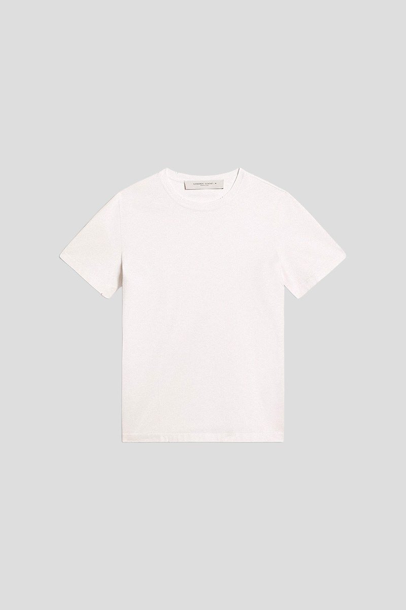 Ανδρικό-Λευκό-Mens-White-T-shirt-With-Distressed-Treatment-GOLDEN-GOOSE