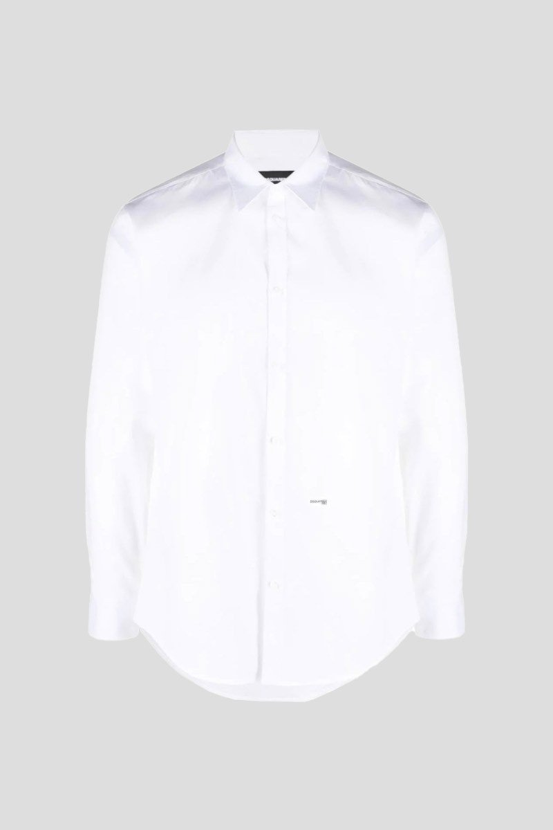 Ανδρικό-Λευκό-Mini-Logo-Relaxed-White-Shirt-DSQUARED