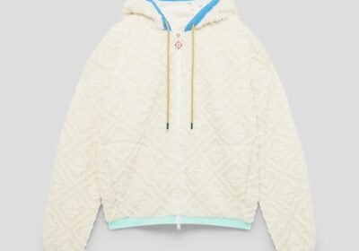 Ανδρικό-Λευκό-Monogram-Jacquard-Fleece-Jacket-CASABLANCA