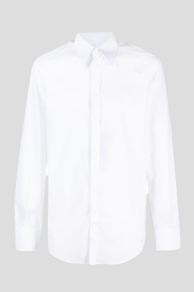 Ανδρικό Λευκό Pointed Collar Cotton DOLCE&GABBANA