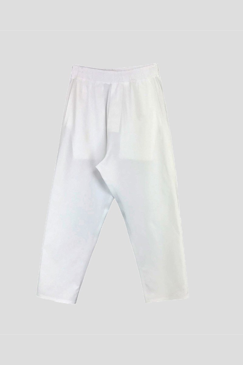 Ανδρικό Λευκό Popeline Crop Trousers/White BARBARA ALAN
