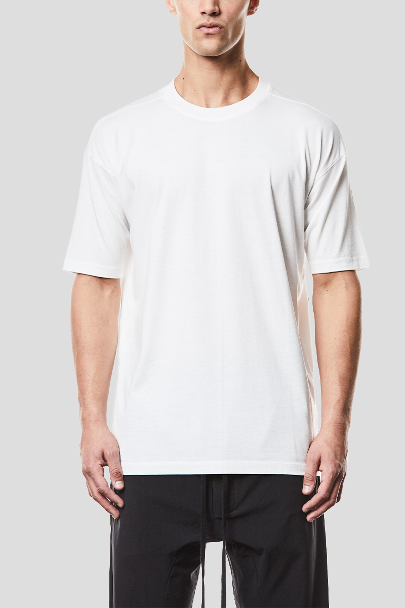 Ανδρικό-Λευκό-Printed-Round-Neck-Shirt-THOM-KROM