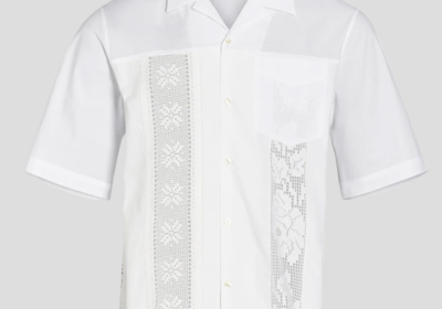 Ανδρικό-Λευκό-Regenerated-Household-Linen-Bowling-Shirt-MARINE-SERRE