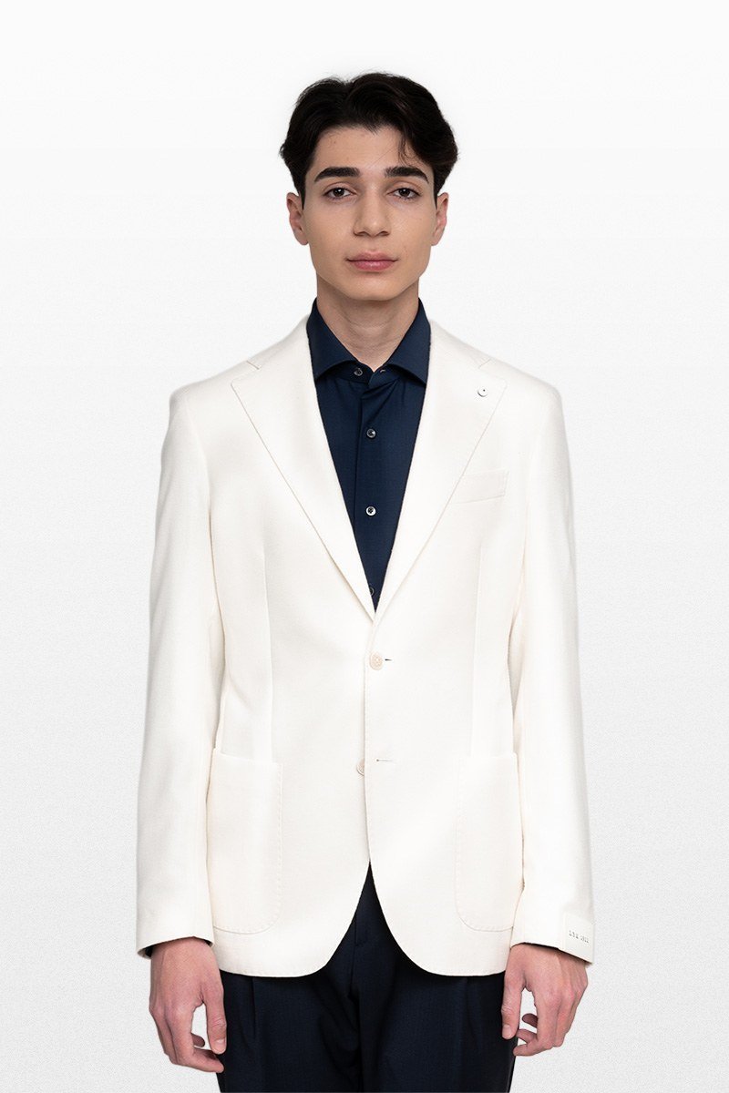Ανδρικό Λευκό Single Breasted Blazer LUBIAM