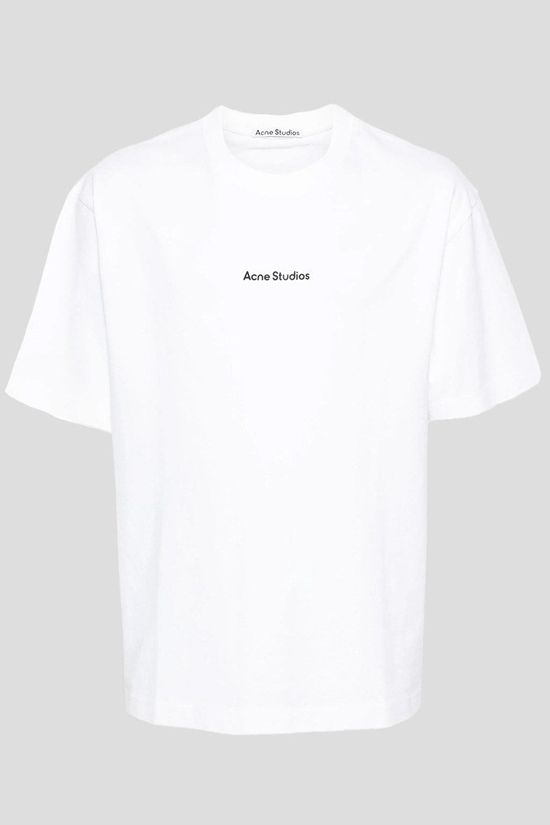 Ανδρικό-Λευκό-T-shirt-Stamp-Logo-ACNE-STUDIOS