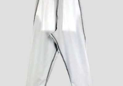 Ανδρικό-Λευκό-Two-Layer-Mussola-Crop-Trousers-BARBARA-ALAN