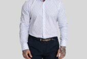 Ανδρικό Λευκό White Cotton Shirt MIRCAM