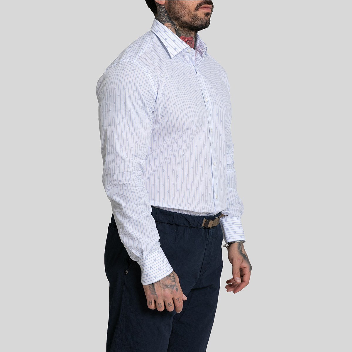 Ανδρικό Λευκό White Cotton Shirt MIRCAM