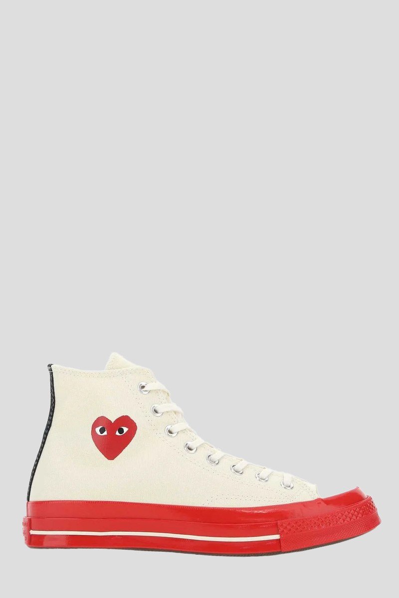 Ανδρικό-Λευκό-White-High-Top-Red-Sole-COMME-DES-GARCONS-PLAY