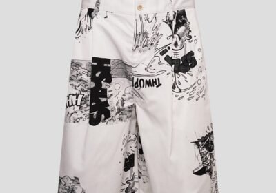 Ανδρικό-Λευκό-Wide-Leg-Shorts-In-White-COMME-DES-GARCONS-SHIRT