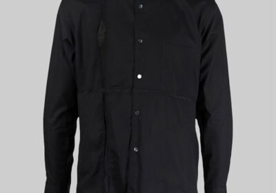 Ανδρικό-Λευκό-Woven-Distressed-White-Shirt-COMME-DES-GARCONS-SHIRT