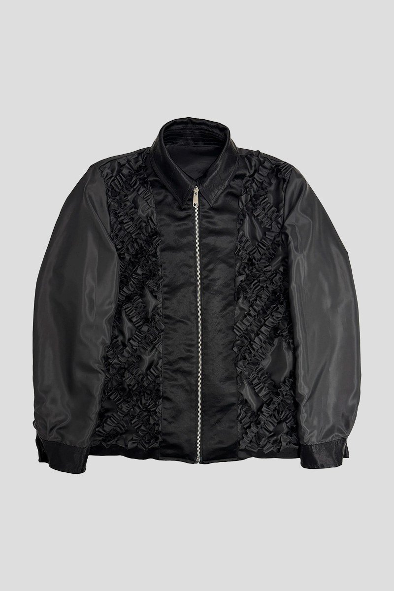Ανδρικό-Μαύρο-Acetate-Taffeta-Frilled-Lined-Jacket-BLACK-COMME-DES-GARCONS