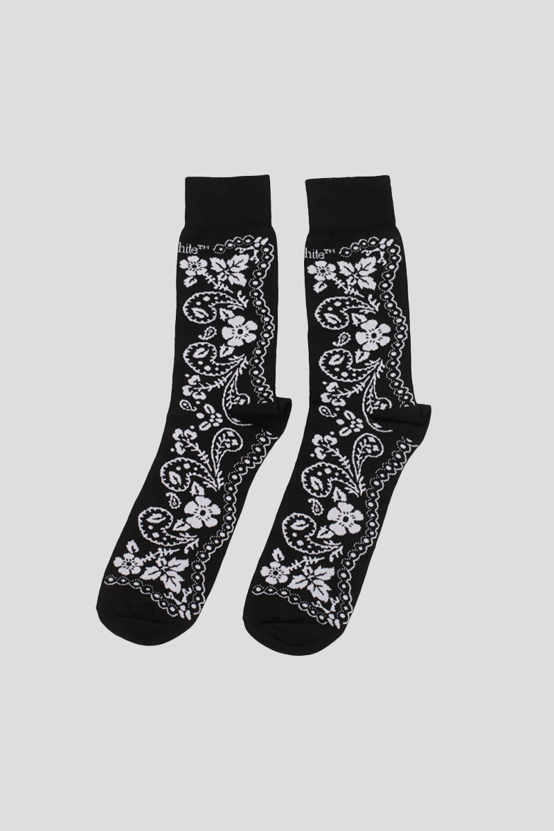 Ανδρικό-Μαύρο-All-Οver-Print-Logo-Socks-OFF-WHITE