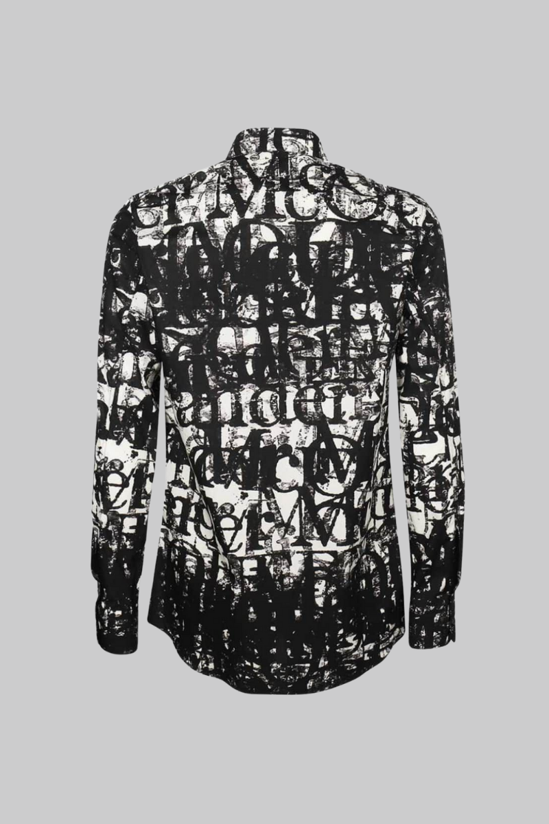 Ανδρικό Μαύρο Allover Logo Shirt ALEXANDER MCQUEEN