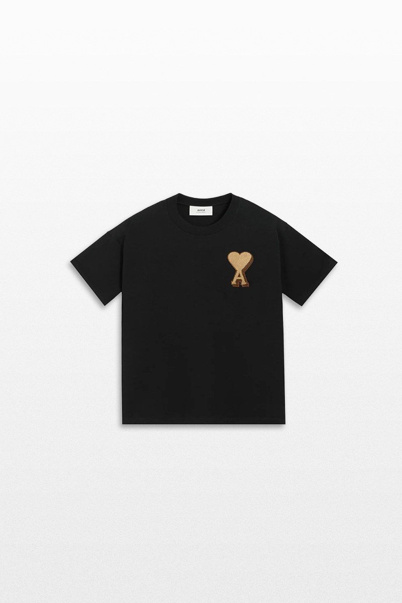 Ανδρικό-Μαύρο-Ami-De-Coeur-Patch-T-Shirt-AMI-PARIS