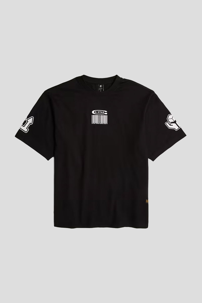 Ανδρικό-Μαύρο-Barcode-Boxy-T-Shirt-G-STAR
