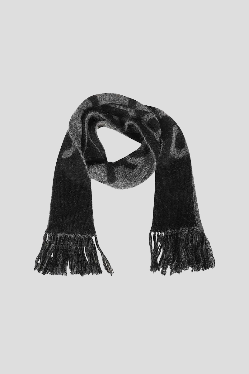 Ανδρικό Μαύρο Bicolor Scarf With SAINT LAURENT