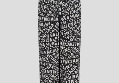 Ανδρικό-Μαύρο-Black-And-White-Printed-Trousers-BALENCIAGA