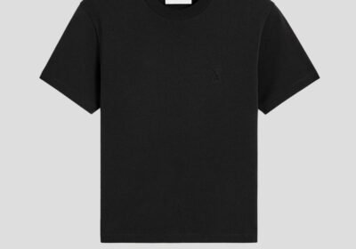 Ανδρικό-Μαύρο-Black-Cotton-Ami-de-Coeur-T-Shirt-AMI-PARIS