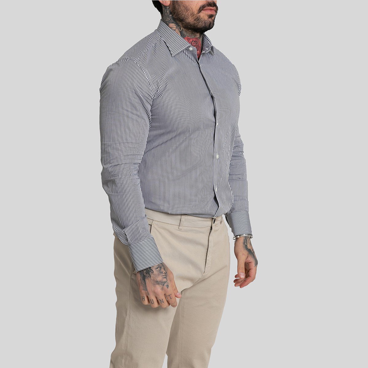 Ανδρικό Μαύρο Black Cotton Shirt MIRCAM