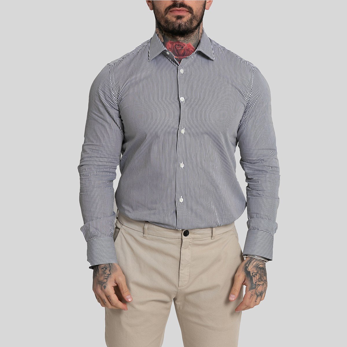 Ανδρικό Μαύρο Black Cotton Shirt MIRCAM