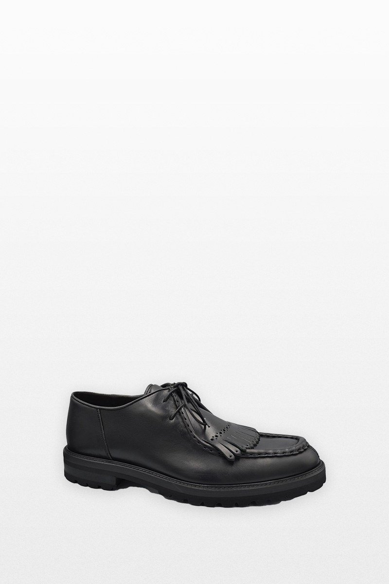 Ανδρικό Μαύρο Black Leather Shoes PHILIPPE LANG