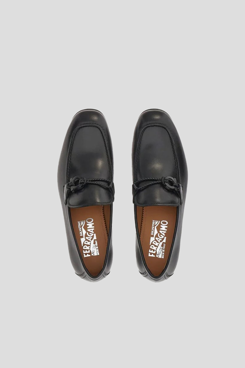 Ανδρικό Μαύρο Black Moccasin With SALVATORE FERRAGAMO