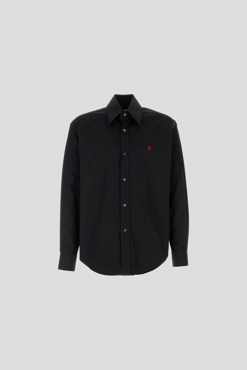 Ανδρικό-Μαύρο-Black-Shirt-With-Logo-ALEXANDER-MCQUEEN