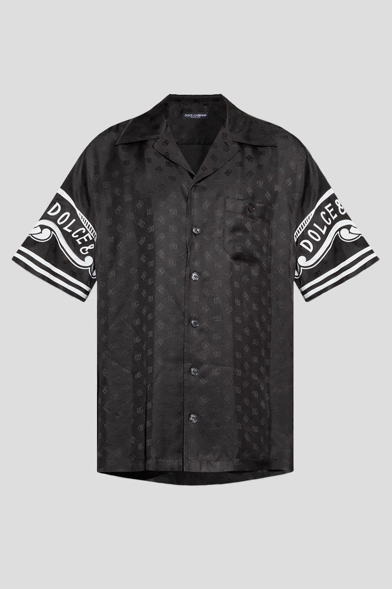 Ανδρικό-Μαύρο-Black-Silk-Shirt-With-Pocket-DOLCEGABBANA