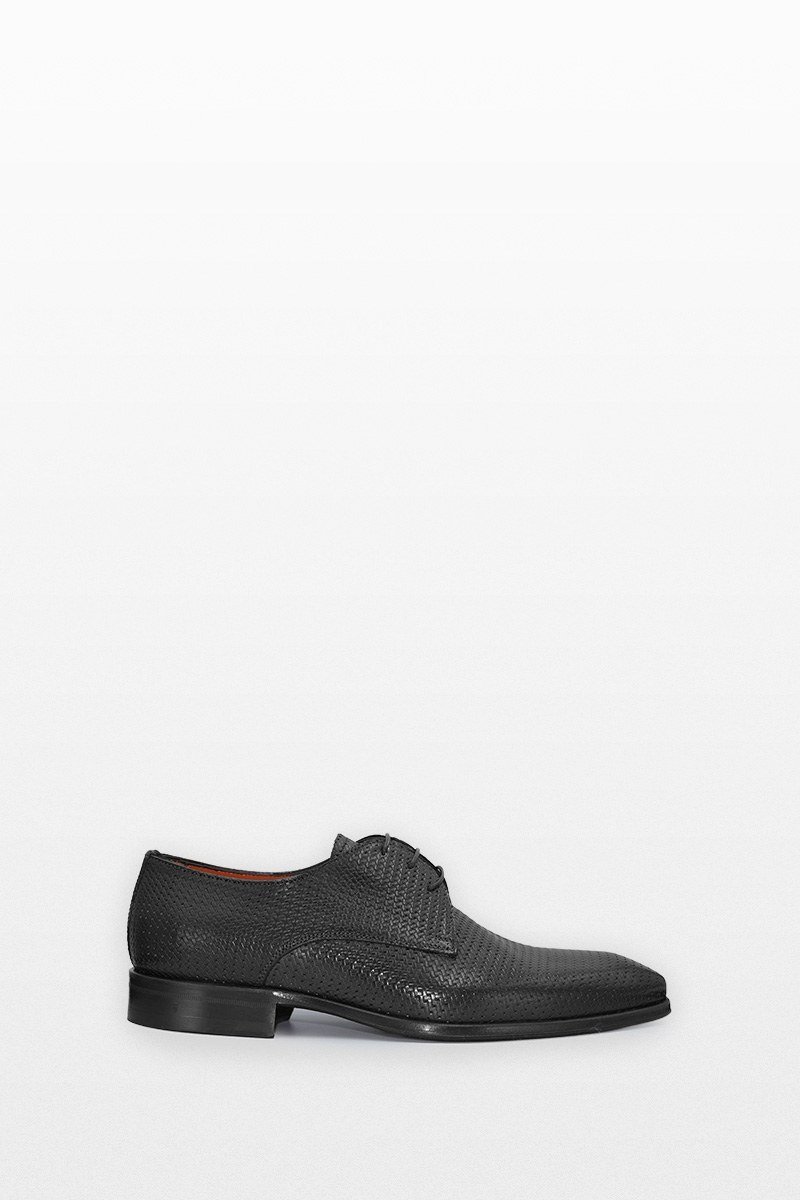 Ανδρικό-Μαύρο-Black-Textured-Oxford-Shoes-PHILIPPE-LANG