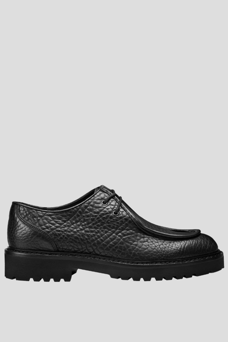Ανδρικό-Μαύρο-Black-Two-Hole-Leather-Lave-Up-DOUCALS