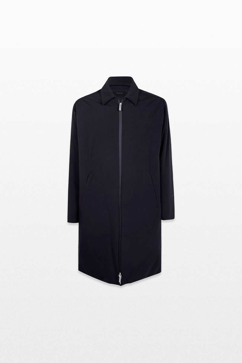 Ανδρικό-Μαύρο-Black-Zip-Front-Collared-Coat-HERNO