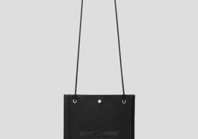 Ανδρικό-Μαύρο-Black-‘Universite-Shoulder-Bag-SAINT-LAURENT