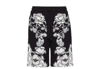 Ανδρικό-Μαύρο-Blooming-Print-Bermuda-Shorts-VALENTINO-GARAVANI
