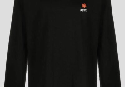 Ανδρικό-Μαύρο-Boke-Flower-Embroidered-Logo-Sleeved-Tee-KENZO