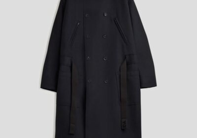 Ανδρικό-Μαύρο-Bonded-Melton-Coat-Y-3