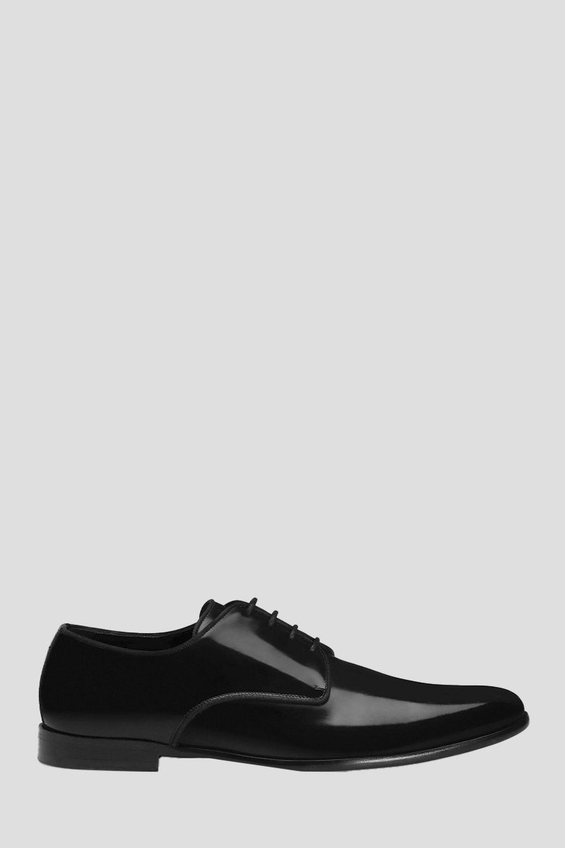 Ανδρικό-Μαύρο-Brushed-Calfskin-Derby-Shoes-DOLCEGABBANA