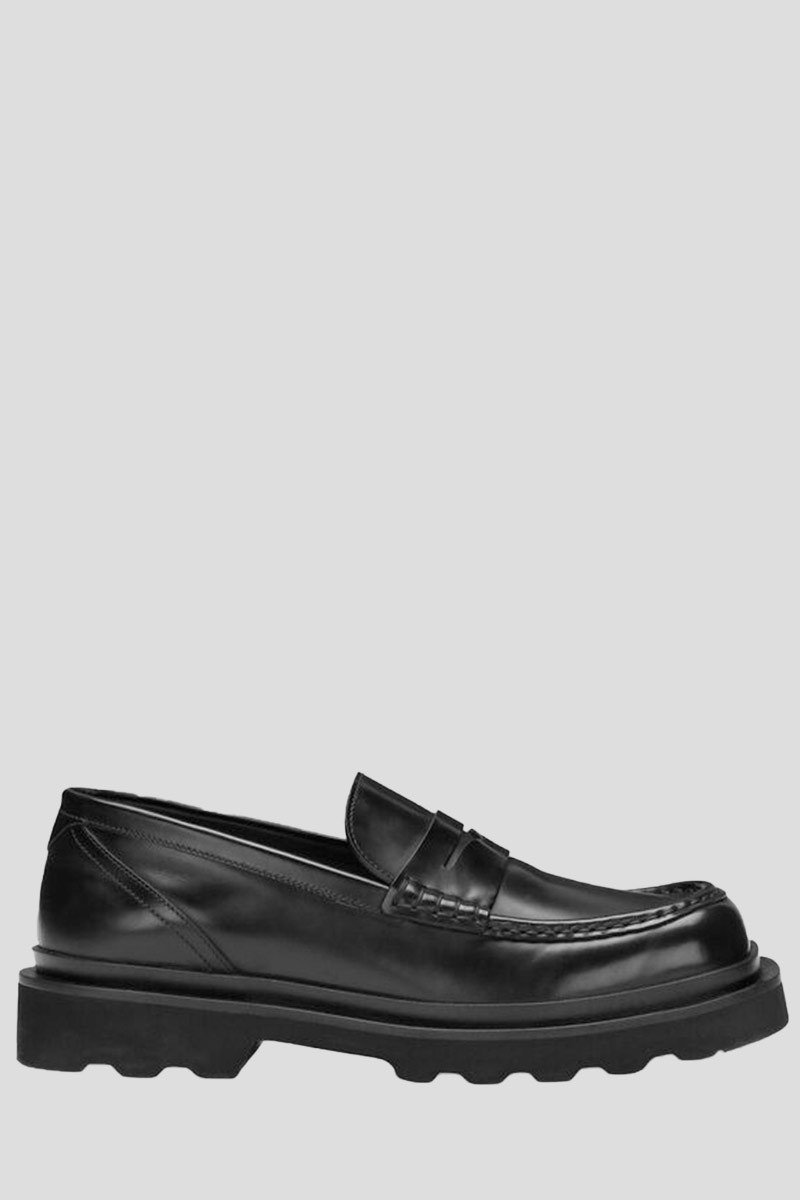 Ανδρικό Μαύρο Brushed Leather Loafers DOLCE&GABBANA