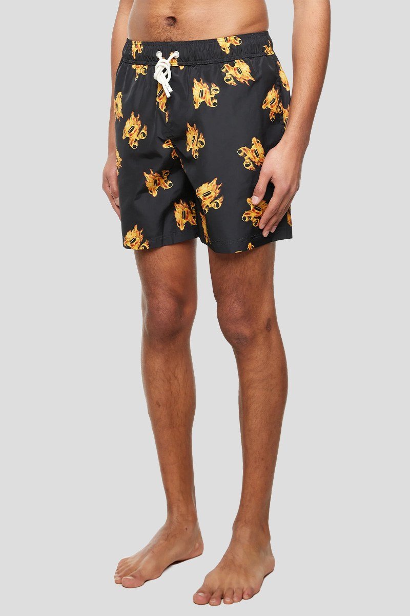 Ανδρικό Μαύρο Burning Monogram Print PALM ANGELS