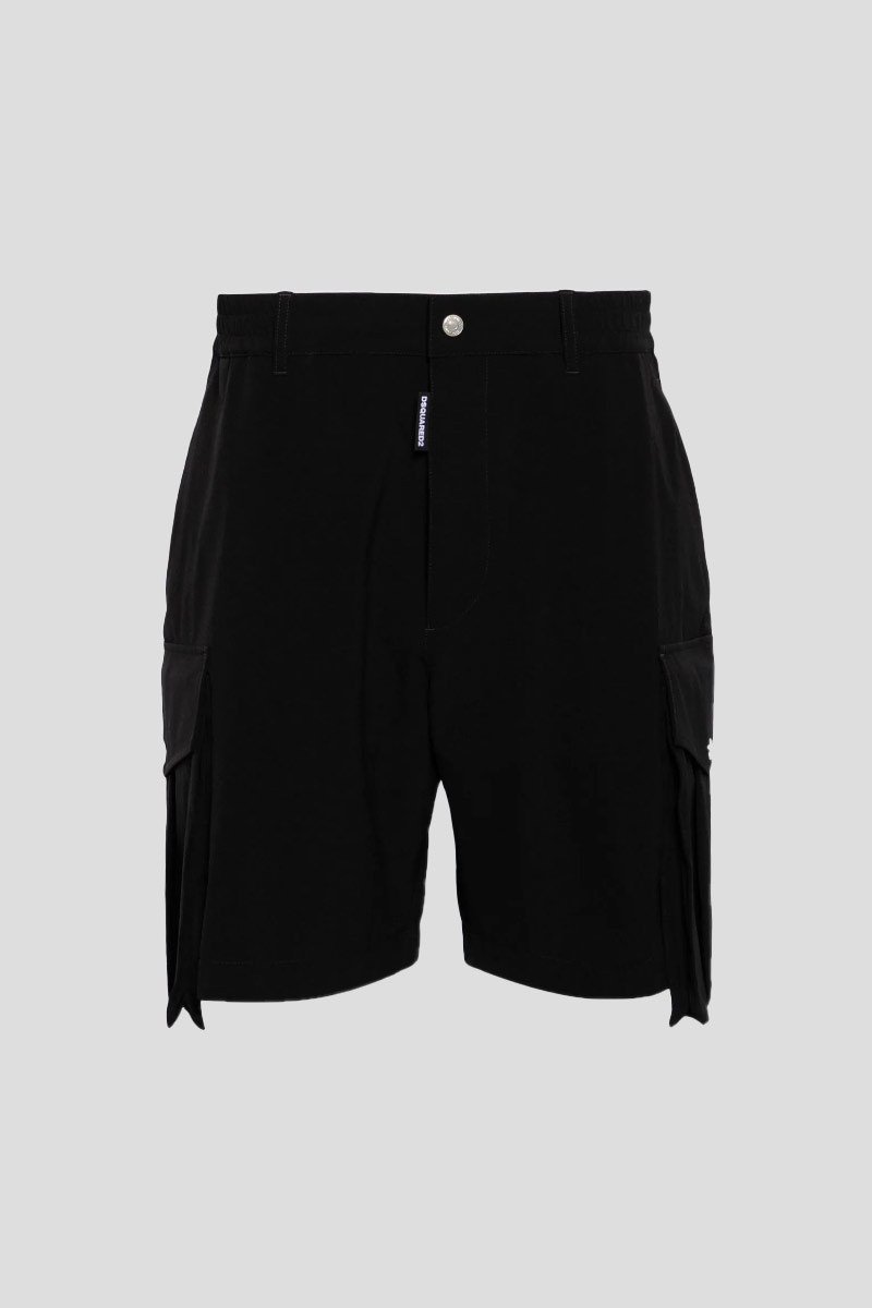 Ανδρικό-Μαύρο-Cargo-Shorts-In-Black-DSQUARED