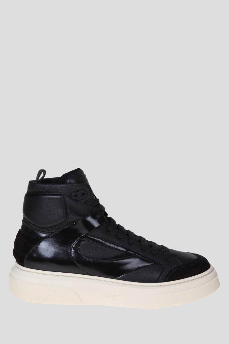 Ανδρικό-Μαύρο-Cassio-High-Sneakers-In-Black-SALVATORE-FERRAGAMO
