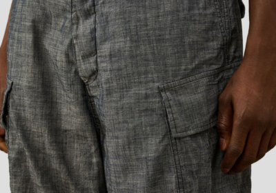 Ανδρικό-Μαύρο-Chambray-Cargo-Shorts-C.P.-COMPANY