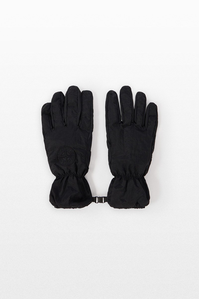 Ανδρικό-Μαύρο-Coated-Nylon-Metal-in-Econyl®-Gloves-STONE-ISLAND