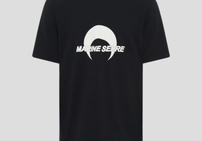 Ανδρικό-Μαύρο-Cotton-Jersey-Loose-Fit-T-Shirt-MARINE-SERRE