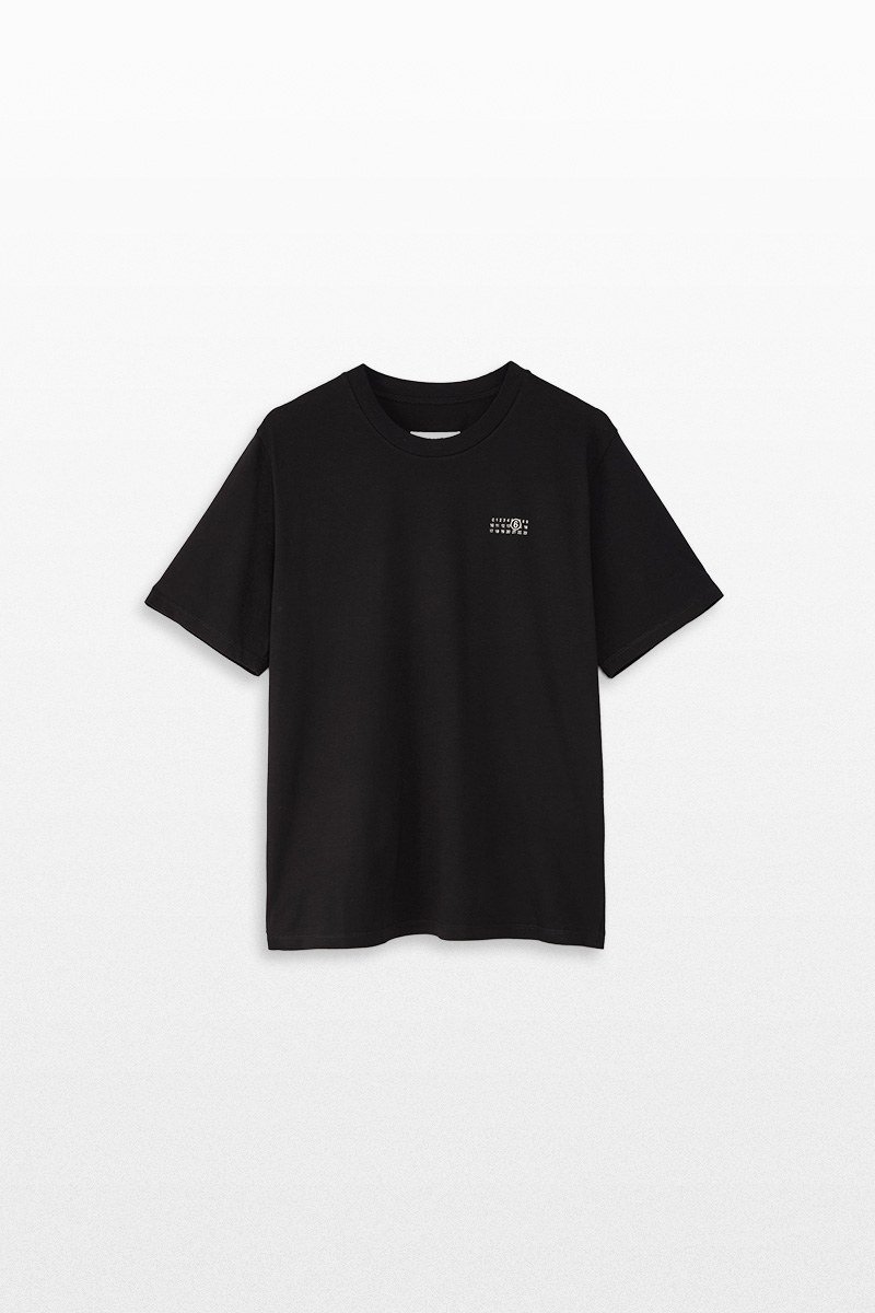 Ανδρικό-Μαύρο-Cotton-T-Shirt-MM6-MAISON-MARGIELA