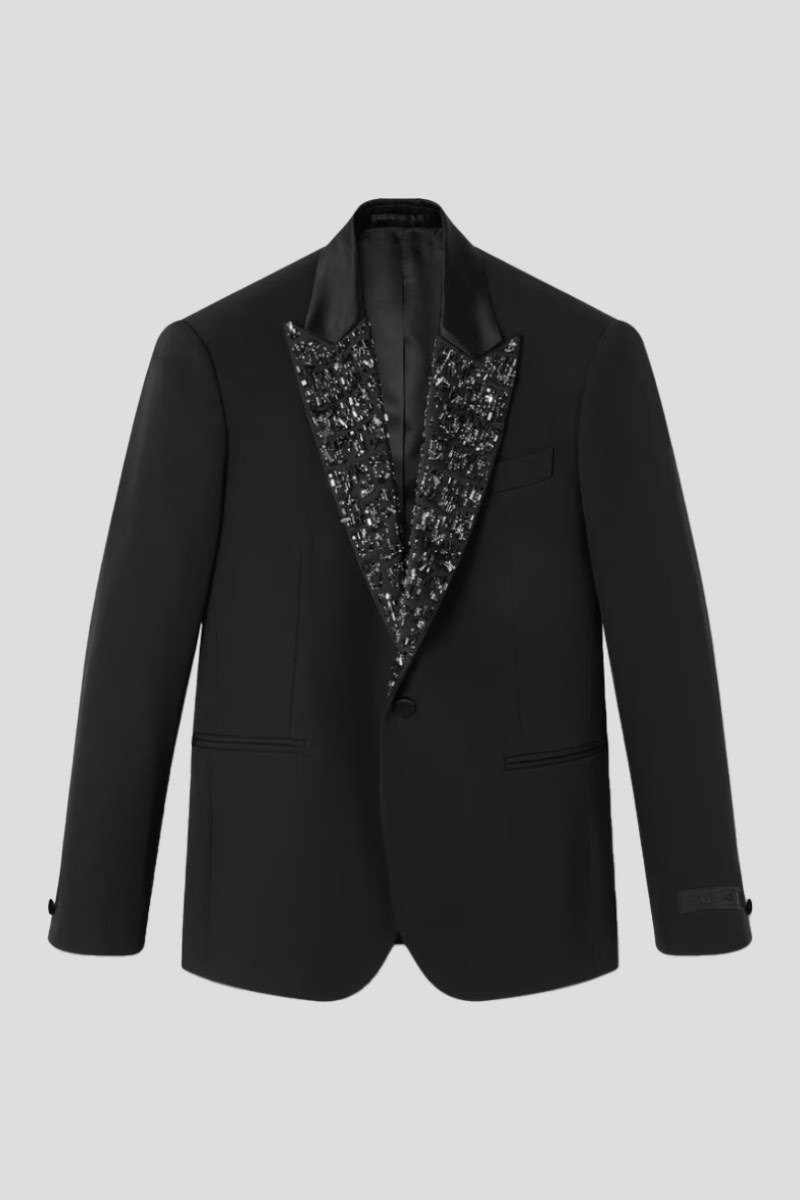 Ανδρικό-Μαύρο-Crystal-Single-Breasted-Blazer-VERSACE